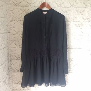 Marchesa Rose Lace Detailed Dress